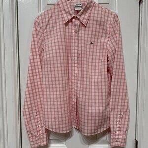 Lacoste Gingham Button Down Shirt, Size 40 (M)